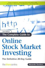 Cover of The complete guide to online stock market investing by Alexander Davidson
