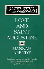 Cover of Love and Saint Augustine by Hannah Arendt