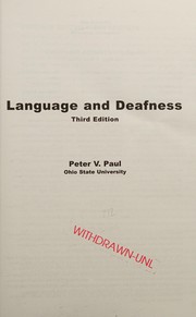 Cover of Language and deafness by Peter V Paul
