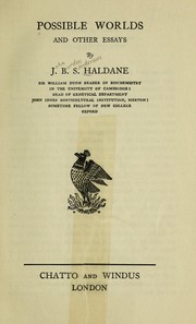 Front cover of Possible worlds and other essays by J. B. S. Haldane