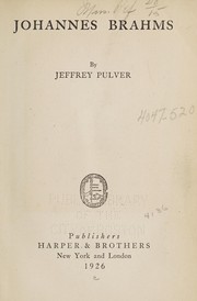 Cover of Johannes Brahms by Jeffrey Pulver