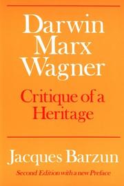 Cover of Darwin, Marx, Wagner by Jacques Barzun