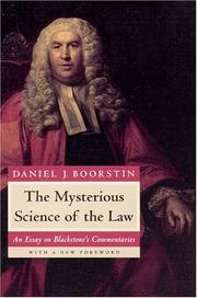 Front cover of The mysterious science of the law by Daniel J. Boorstin