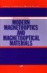Front cover of Modern magnetooptics and magnetooptical materials by A. K. Zvezdin