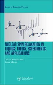Cover of Nuclear spin relaxation in liquids by Józef Kowalewski