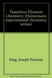 Cover of Transition Element Chemistry by Joseph Norman King