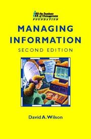 Cover of Managing information by David A. Wilson