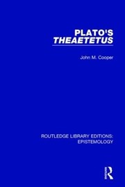 Cover of Plato's Theaetetus by Cooper, John M.