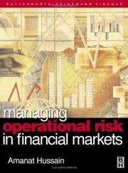 Front cover of Managing operational risk in financial markets by Amanat Hussain