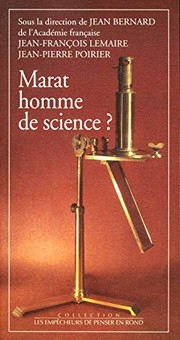 Cover of Marat, homme de science? by Bernard, Jean