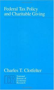 Cover of Federal tax policy and charitable giving by Charles T. Clotfelter