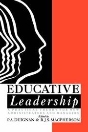Cover of Educative leadership by P. A. Duignan