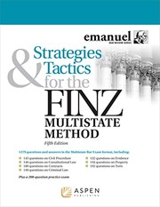 Front cover of Strategies and Tactics for the FINZ Multistate Method by Steven Finz