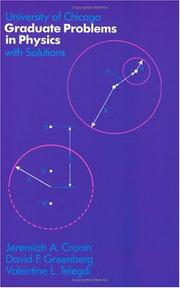 Cover of University of Chicago graduate problems in physics by Jeremiah A. Cronin