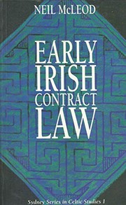Front cover of Early Irish contract law by Neil McLeod
