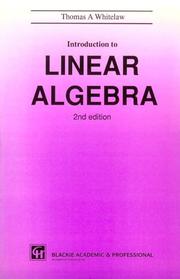 Cover of An introduction to linear algebra by Thomas A. Whitelaw