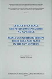 Front cover of Le role et la place des petits pays en Europe au XXe siecle = by Gilbert Trausch