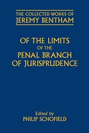 Front cover of Of the limits of the penal branch of jurisprudence by Jeremy Bentham