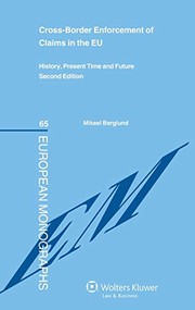 Front cover of Cross-border enforcement of claims in the EU by Mikael Berglund