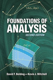 Front cover of Foundations of analysis by David French Belding