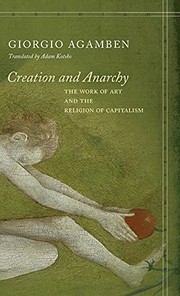 Cover of Creation and Anarchy by Giorgio Agamben