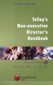 Front cover of Tolley's Non-executive Director's Handbook (CIMA Professional Handbook) by Glynis Morris