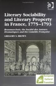 Cover of Literary sociability and literary property in France, 1775-1793 by Gregory S. Brown