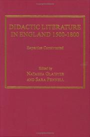 Front cover of Didactic Literature in England 1500-1800 by Unknown