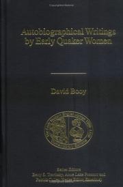 Cover of Autobiographical writings by early Quaker women by David Booy