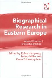 Front cover of Biographical research in Eastern Europe by Robin Humphrey
