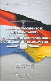 Front cover of Juridisch woordenboek Nederlands-Duits by Hans Langendorf