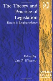 Front cover of Theory and Practice of Legislation by Luc J. Wintgens
