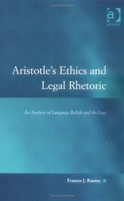 Cover of Aristotle's ethics and legal rhetoric by Frances J. Ranney