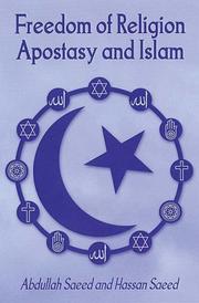 Front cover of Freedom of Religion, Apostasy and Islam by Abdullah Saeed