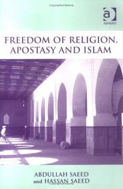 Front cover of FREEDOM OF RELIGION, APOSTASY AND ISLAM by ABDULLAH SAEED