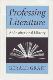 Cover of Professing literature by Gerald Graff