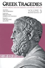 Front cover of Greek tragedies by David Grene