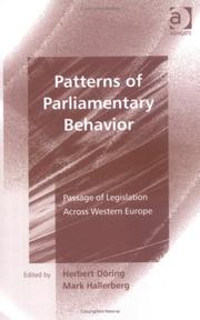 Front cover of Patterns of parliamentary behavior by Herbert Döring