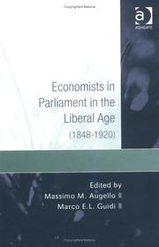 Front cover of Economists in Parliament in the Liberal Age by Unknown