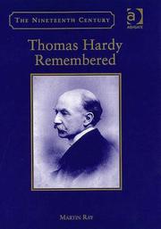 Cover of Thomas Hardy remembered by Martin Ray