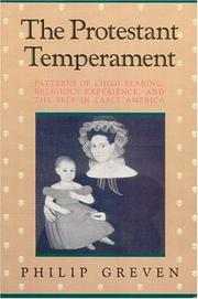 Cover of The protestant temperament by Philip J. Greven