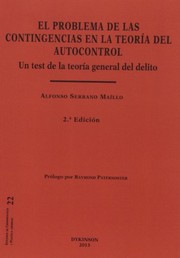 Front cover of El problema de las contingencias en la teoría del autocontrol by Alfonso Serrano Maíllo