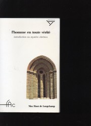 Cover of L' homme en toute vérité by Max Huot de Longchamp