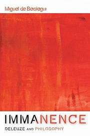 Front cover of Immanence - Deleuze and Philosophy by Miguel de Beistegui