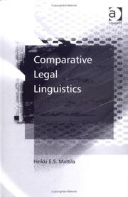 Front cover of Comparative Legal Linguistics by Heikki E. S. Mattila