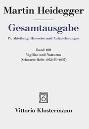 Front cover of Vigiliae und Notturno by Martin Heidegger