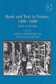 Front cover of Book and text in France, 1400-1600 by Adrian Armstrong