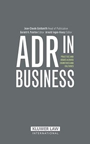 Front cover of ADR in business by Jean-Claude Goldsmith