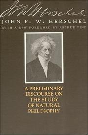 Front cover of A preliminary discourse on the study of natural philosophy by John Frederick William Herschel