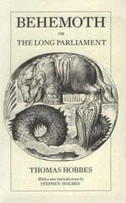 Front cover of Behemoth, or, The Long Parliament by Thomas Hobbes